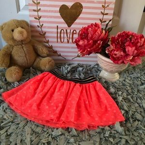 Neon orange polka dot skirt